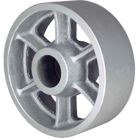 RWM CASTERS 8in x 2in Cast Iron Wheel with Roller Bearing for 1/2in Axle - CIR-0820-08